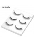 LANJINGLIN 4 pairs rzęsy z norek sztuczne rzęsy mink 3d sztuczne rzęsy rozszerzenie makijaż cilios naturalne długie okrucieństwo