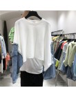 [EWQ] 2020 wiosna lato nowy wzór okrągły kołnierz z długim rękawem Denim patchworkowe swetry Streetwear bluza kobiety AH61206
