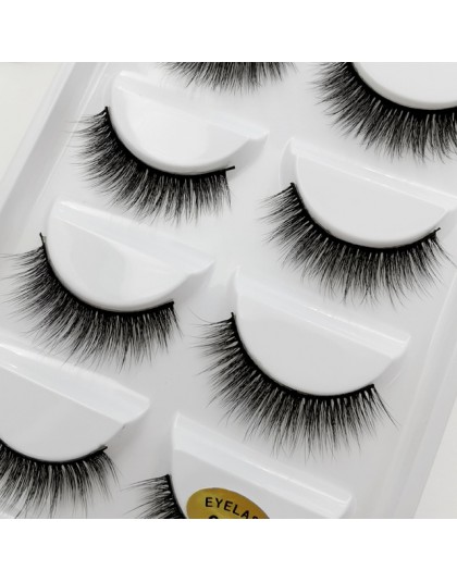 YSDO 5 Pairs 3D rzęsy z norek naturalne włosy sztuczne rzęsy długie 100% dramatyczne makijaż oczu fałszywe rzęsy puszyste rzęsy 