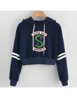 Kobiety sexy krótki top bluzy riverdale southside wąż drukuj wiosna harajuku gorąca sprzedaż bluzy w stylu casual bluzy plus siz