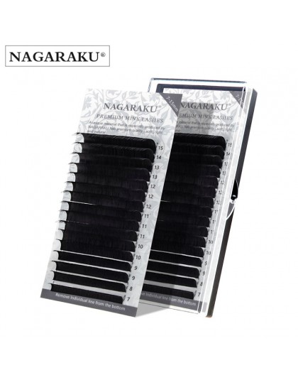 NAGARAKU makijaż rzęs Maquiagem indywidualne rzęsy 16 rzędów Mix 7-15 naturalne miękkie rzęsy z norek Maquillaje Cilios