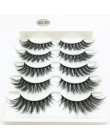 LTWEGO 5 pairs faux 3d rzęsy z norek puszyste delikatne sztuczne rzęsy naturalne długie przedłużanie rzęs makijaż handmade fałsz