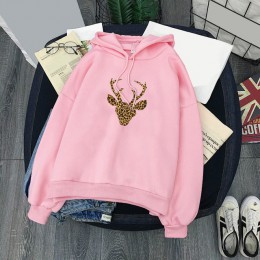 Wiosna jesień bluza damska typu harajuku z kapturem z długim rękawem bluzy damskie dinozaur polar z nadrukami bluza z kapturem S