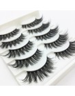LTWEGO 5 pairs faux 3d rzęsy z norek puszyste delikatne sztuczne rzęsy naturalne długie przedłużanie rzęs makijaż handmade fałsz