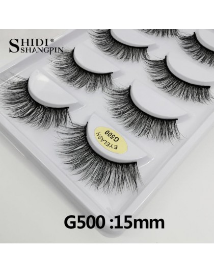 5 Pairs naturalne długie rzęsy makijaż sztuczne rzęsy pełny pasek rzęsy rzęsy z norek grube 3d rzęsy z norek maquillaje faux cil