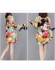 2019 nowa wiosna jesień cute cartoon wydrukowano duży rozmiar średniej długości płaszcz moda damska hedging casual fashion bluza