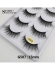 5 Pairs naturalne długie rzęsy makijaż sztuczne rzęsy pełny pasek rzęsy rzęsy z norek grube 3d rzęsy z norek maquillaje faux cil