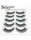 LTWEGO 5 pairs faux 3d rzęsy z norek puszyste delikatne sztuczne rzęsy naturalne długie przedłużanie rzęs makijaż handmade fałsz