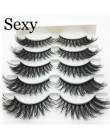 LTWEGO 5 pairs faux 3d rzęsy z norek puszyste delikatne sztuczne rzęsy naturalne długie przedłużanie rzęs makijaż handmade fałsz