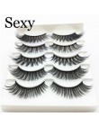 LTWEGO 5 pairs faux 3d rzęsy z norek puszyste delikatne sztuczne rzęsy naturalne długie przedłużanie rzęs makijaż handmade fałsz
