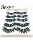 LTWEGO 5 pairs faux 3d rzęsy z norek puszyste delikatne sztuczne rzęsy naturalne długie przedłużanie rzęs makijaż handmade fałsz