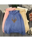 Wiosna jesień bluza damska typu harajuku z kapturem z długim rękawem bluzy damskie dinozaur polar z nadrukami bluza z kapturem S