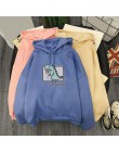 Wiosna jesień bluza damska typu harajuku z kapturem z długim rękawem bluzy damskie dinozaur polar z nadrukami bluza z kapturem S