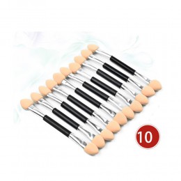 Gorąca sprzedaż 10 sztuk makijaż dwustronny cień do powiek Eyeliner Brush gąbka do aplikacji kosmetyczny pędzel do cieni do powi