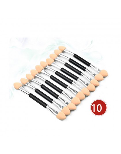 Gorąca sprzedaż 10 sztuk makijaż dwustronny cień do powiek Eyeliner Brush gąbka do aplikacji kosmetyczny pędzel do cieni do powi