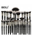 BEILI 40/35/15 sztuk luksusowy czarny profesjonalny zestaw pędzli do makijażu duże pędzle Powder foundation mieszanie kozy układ