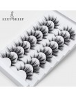 SEXYSHEEP 8 pairs 3D rzęsy z norek naturalne sztuczne rzęsy dramatyczna objętość sztuczne rzęsy makijaż przedłużanie rzęs rzęsy 