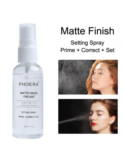 PHOERA 50ml Spray utrwalający makijaż nawilżający długotrwały podkład utrwalający matowy wykończenie ustawienie Spray kosmetyczn