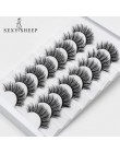 SEXYSHEEP 8 pairs 3D rzęsy z norek naturalne sztuczne rzęsy dramatyczna objętość sztuczne rzęsy makijaż przedłużanie rzęs rzęsy 