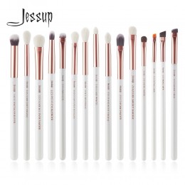 Jessup biała perła/różowe złoto profesjonalny zestaw pędzli do makijażu narzędzia pędzle do makijażu zestaw eyeliner Shader natu