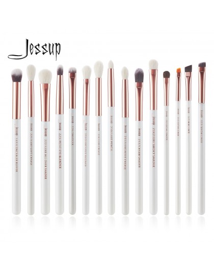 Jessup biała perła/różowe złoto profesjonalny zestaw pędzli do makijażu narzędzia pędzle do makijażu zestaw eyeliner Shader natu