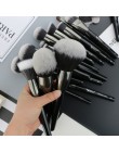 BEILI 40/35/15 sztuk luksusowy czarny profesjonalny zestaw pędzli do makijażu duże pędzle Powder foundation mieszanie kozy układ