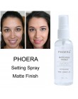 PHOERA 50ml Spray utrwalający makijaż nawilżający długotrwały podkład utrwalający matowy wykończenie ustawienie Spray kosmetyczn