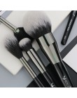 BEILI 40/35/15 sztuk luksusowy czarny profesjonalny zestaw pędzli do makijażu duże pędzle Powder foundation mieszanie kozy układ