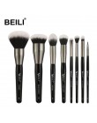 BEILI 40/35/15 sztuk luksusowy czarny profesjonalny zestaw pędzli do makijażu duże pędzle Powder foundation mieszanie kozy układ
