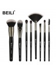 BEILI 40/35/15 sztuk luksusowy czarny profesjonalny zestaw pędzli do makijażu duże pędzle Powder foundation mieszanie kozy układ