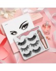 3 Pairs magnetyczne rzęsy naturalne długie magnetyczne Eyeliner i magnetyczne sztuczne rzęsy i pinceta zestaw zestaw do makijażu