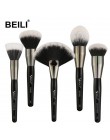 BEILI 40/35/15 sztuk luksusowy czarny profesjonalny zestaw pędzli do makijażu duże pędzle Powder foundation mieszanie kozy układ