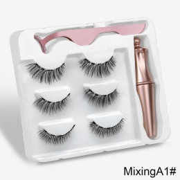3 Pairs magnetyczne rzęsy naturalne długie magnetyczne Eyeliner i magnetyczne sztuczne rzęsy i pinceta zestaw zestaw do makijażu
