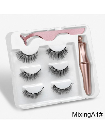 3 Pairs magnetyczne rzęsy naturalne długie magnetyczne Eyeliner i magnetyczne sztuczne rzęsy i pinceta zestaw zestaw do makijażu