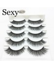 5 pairs 3d mink włosów sztuczne rzęsy naturalne długie rzęsy Wispy makijaż rozszerzenie narzędzia sexy rzęsy z norek oczy lash c