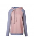Jesień różowa bluza z kapturem obszerna bluza z kapturem bluza z kapturem ciepła bluza dla kobiet Femme bluzy z kapturem bluza z