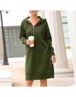 Jesienno-zimowa długa bluza płaszcz kobiety moda w stylu casual, na zamek błyskawiczny otwórz Stitch kieszenie bluza z kapturem 
