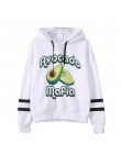 Avocado bluzy moda małe świeże 90s kobiety wegańskie Kawaii Cartoon Harajuku słodkie bluzy ciepłe kobiece Ullzang graficzne z ka