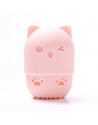 Kitten Beauty Powder Puff Blender Holder gąbeczka do makijażu jajko suszenie Case przenośny miękkiego silikonu kosmetyczne gąbka