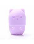 Kitten Beauty Powder Puff Blender Holder gąbeczka do makijażu jajko suszenie Case przenośny miękkiego silikonu kosmetyczne gąbka