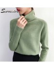 Surmiitro sweter damski 2020 jesienno-zimowy kaszmirowy, dzianinowy sweter i pulower damski koszulka trykotowa Jumper Pull Femme