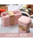 900ml przenośne bezpieczne dla zdrowia tworzywa pudełko na Lunch 3 warstwy słomiane Bento stołowe naczynia mikrofalowe pojemnik 