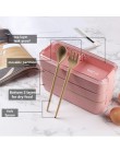 900ml bezpieczne dla zdrowia tworzywa pudełko na Lunch 3 warstwy słomiane Bento stołowe naczynia mikrofalowe pojemnik do przecho