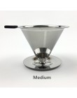Filtr do kawy wielokrotnego użytku uchwyt ze stali nierdzewnej siatka metalowa lejek kosze Drif filtry do kawy kroplówki v60 fil