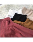 AECU11 sweter z golfem wiosna jesień dzianinowe swetry sweter damski Casual luźna bluza z długim rękawem szydełkowane swetry dam