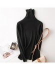 Tangada zima moda kobiety jednokolorowy golf sweter kobiet z długim rękawem elegancki, szykowny damskie swetry sweter pull femme