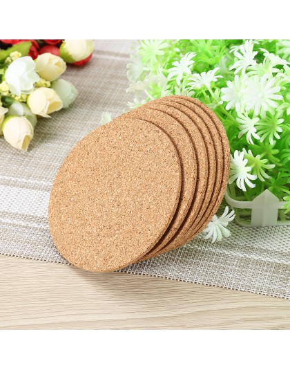 6 sztuk/partia Natural Cork Coaster żaroodporne kubek kubek mata kawy i herbaty Hot Drink podkładka do jadalni akcesoria kuchenn