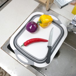Kuchenny blok do krojenia składana deska do krojenia z Colanders kuchenne deski do krojenia koszyk na pranie spustowy organizer 
