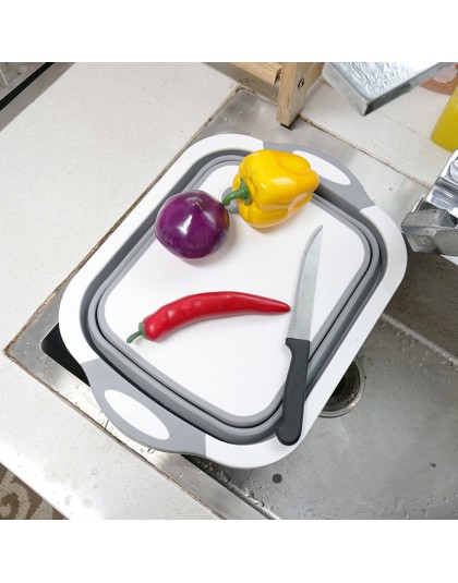 Kuchenny blok do krojenia składana deska do krojenia z Colanders kuchenne deski do krojenia koszyk na pranie spustowy organizer 