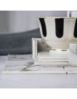 Kreatywny PU skóra marmur Coaster napój podkladka pod kubek do kawy herbata Pad podkładki na stół obiadowy stół czarny biały Chi